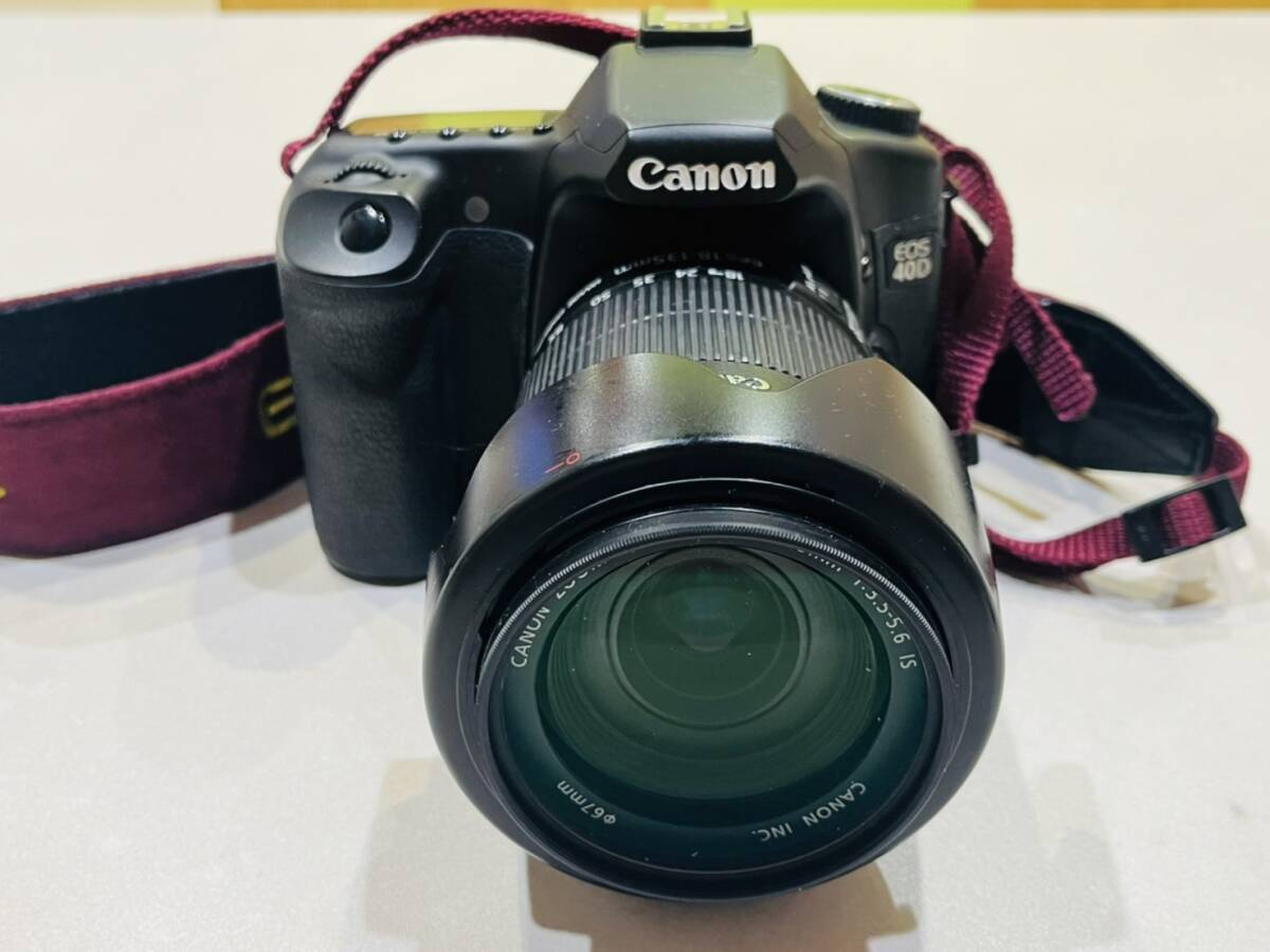 H5849 1円～【通電確認済み】Canon キャノン EOS 40D デジタル一眼レフ カメラ レンズ EF-S 18-135mm 1:3.5-5.6 IS_画像2