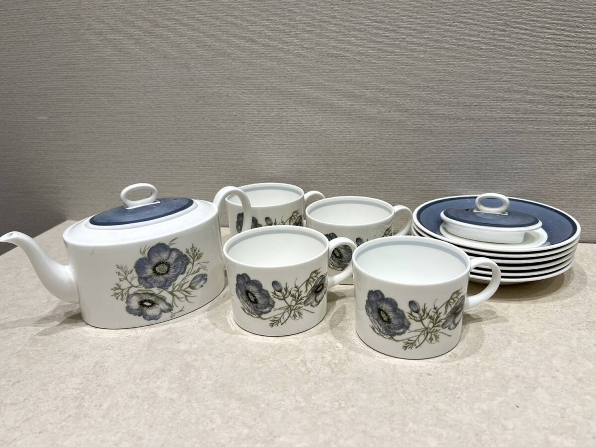 M4005 1円～ WEDGWOOD ウェッジウッド Susie Cooper スージークーパー Glen Mist グレンミスト ティーセット カップ ポット ヴィンテージ_画像1