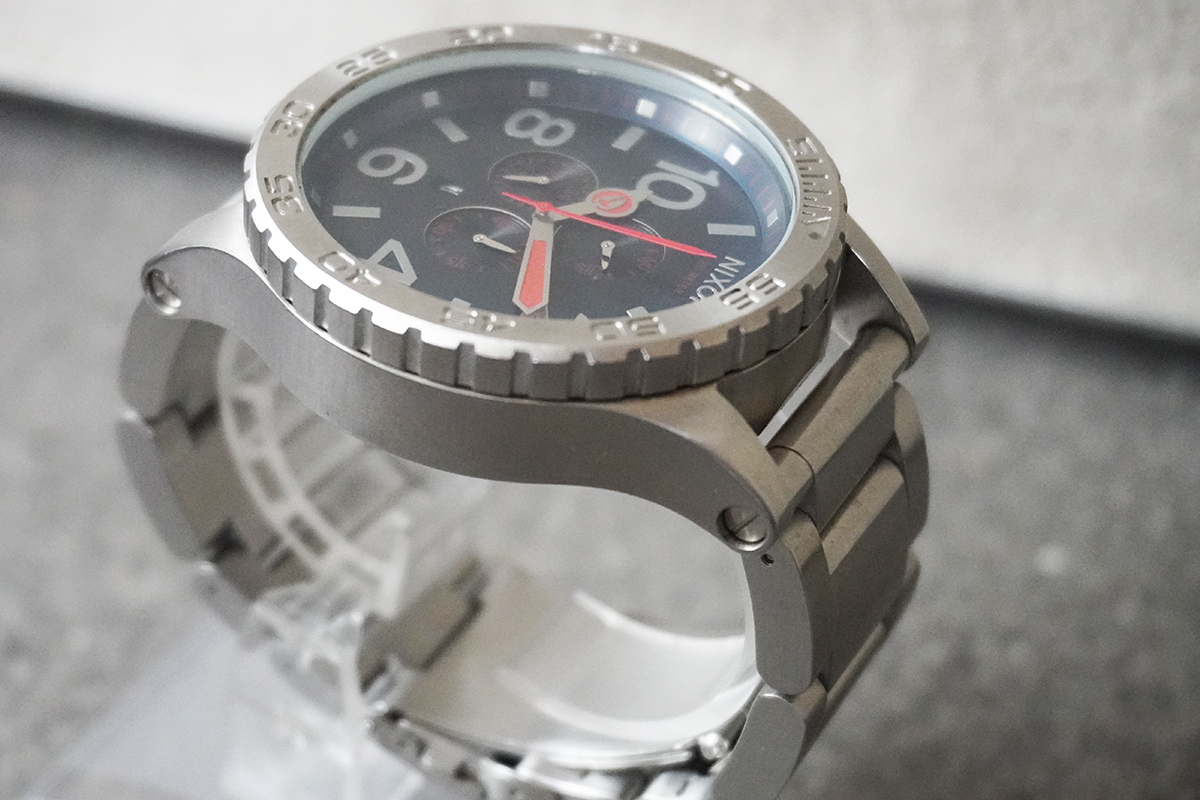 電池交換済 稼働品 良品 ニクソン NIXON SIMPLIFY THE 51-30 CHRONO クロノ グラフ ネイビー 紺 系 メンズ 腕 時計 ウォッチ_画像4