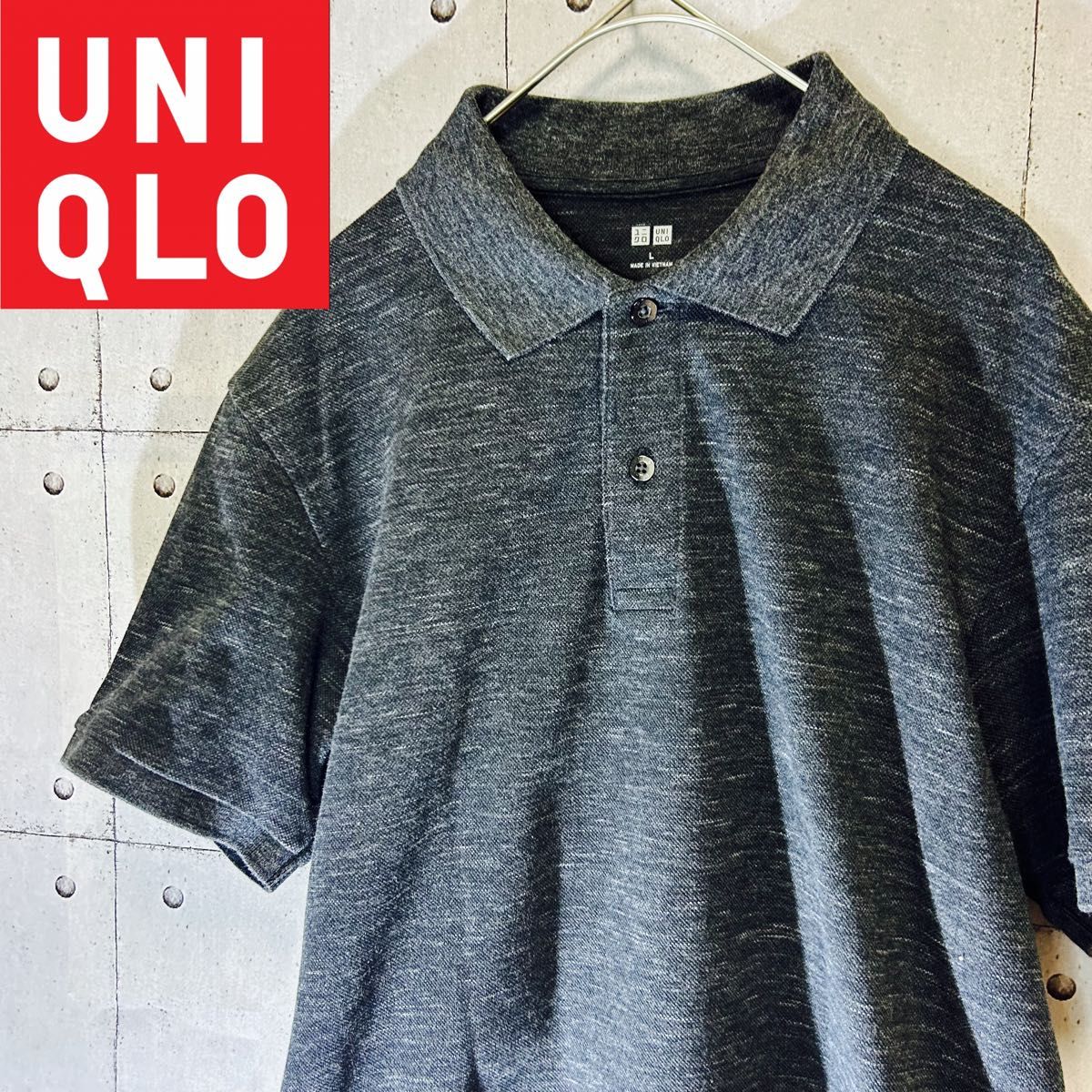 UNIQLOユニクロ　ドライカノコポロシャツ（半袖）　 Lサイズ　ダークグレー