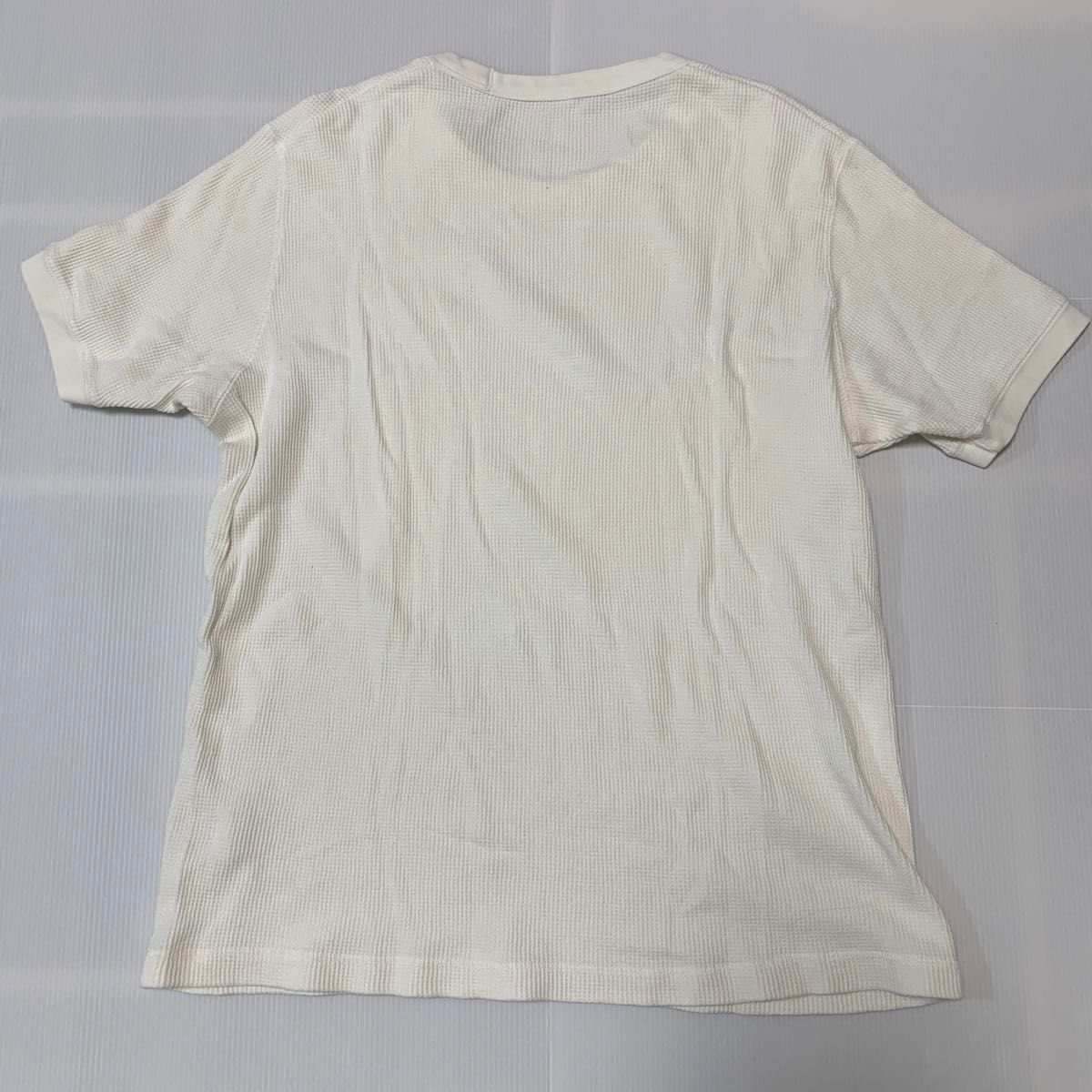 ユニクロ　半袖 白Tシャツ　ワッフル生地　Lサイズ