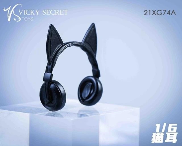 Vstoys 21xg74 1/6猫耳ヘッドセットモデルは12 アクションフィギュアボディに適合_画像2
