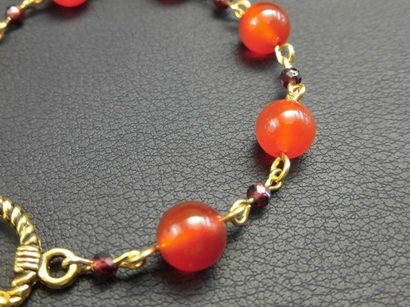 [1 month *7 month birthstone ] car ne Lien × garnet. stylish bracele 563