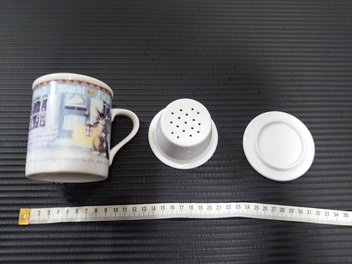 ダヤン☆マグカップ☆カップ☆茶こし☆蓋☆コーヒー入れ☆お茶入れ☆わちふぃーるど☆美品_画像4