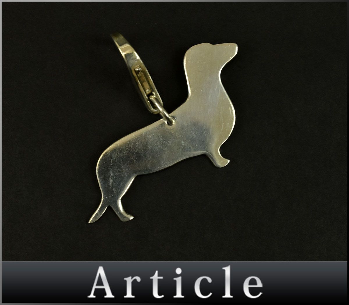 176535□ Tiffany&co ティファニー ダックスフンド ドッグ チャーム 犬 Sv925 スターリング シルバー アニマル ペット 小物/ Gの画像1
