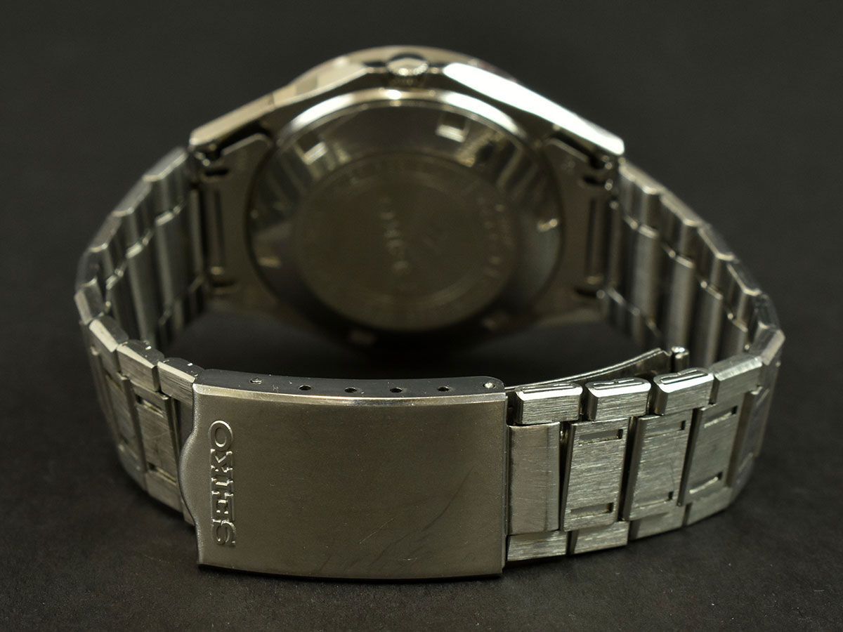 174042◆動作未確認 SEIKO セイコー エルニクス 腕時計 電磁テンプ式 0703-7020 デイデイト 3針 アナログ SS シルバー メンズ/ Dの画像6