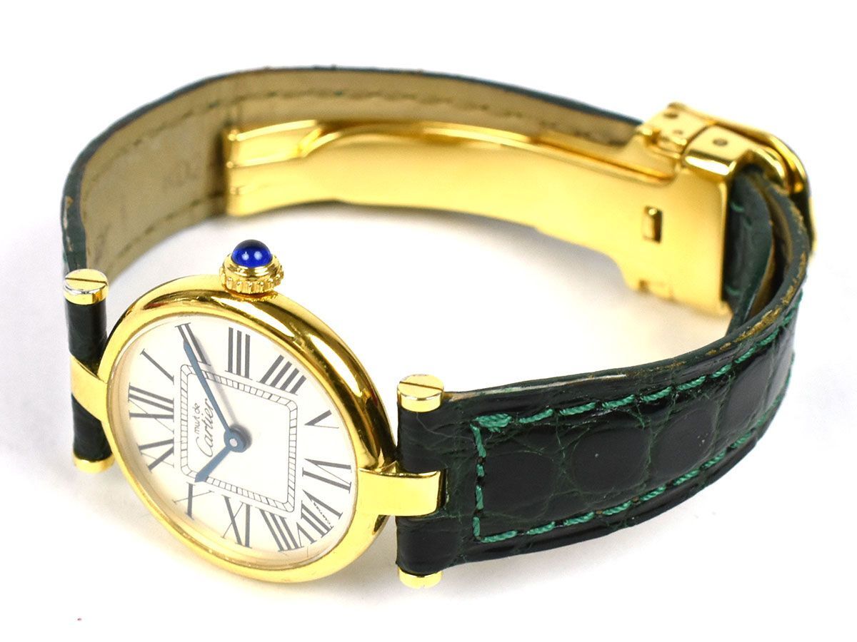 178225* operation verification settled Cartier Cartier Must Vendome verumeiyu wristwatch quartz 2 hands Rome nSv925 lady's / D