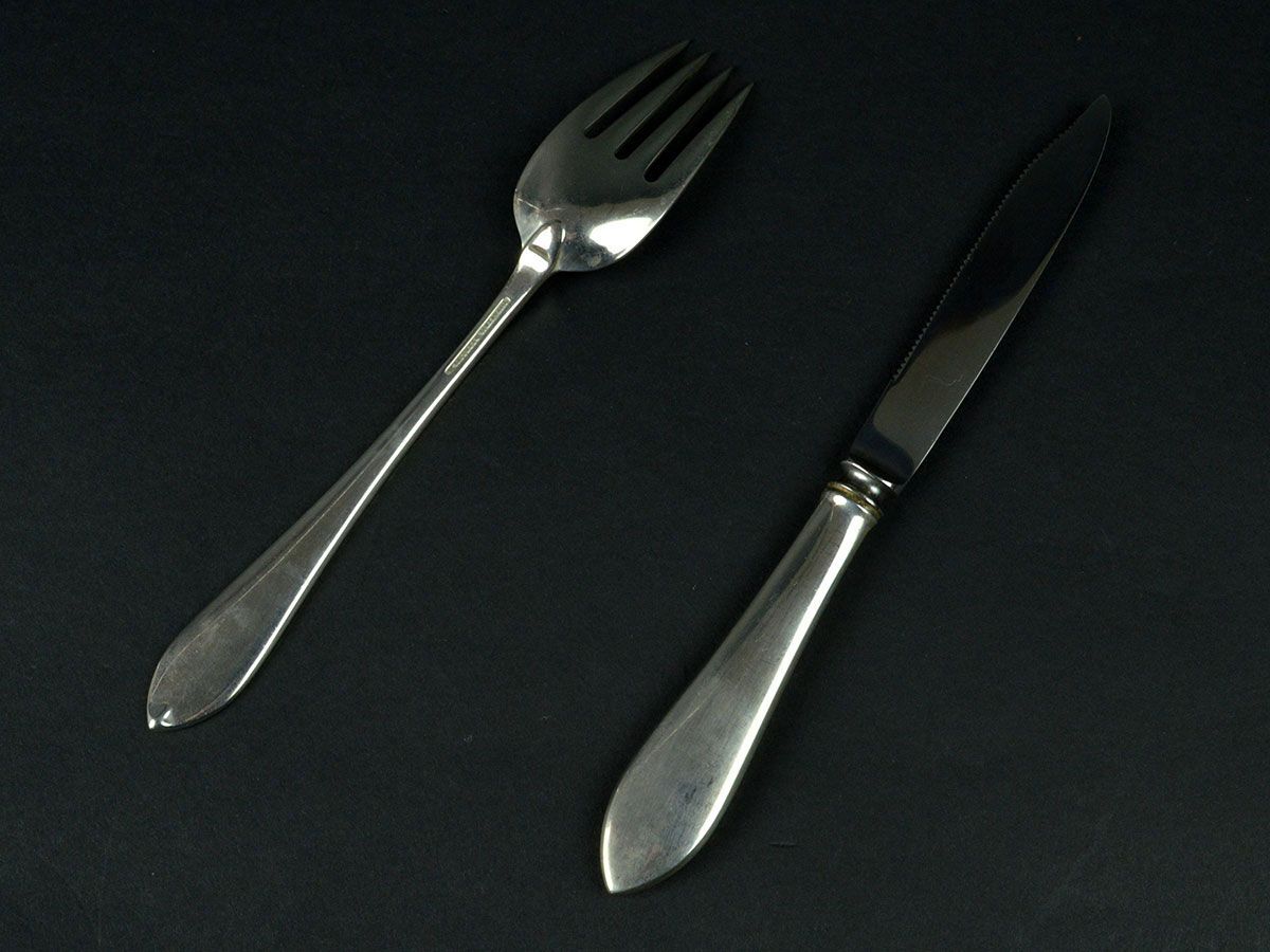 175633* Tiffany&co Tiffany cutlery 2 point summarize Fork knife Sv925 sterling silver silver table wear meal ./ G