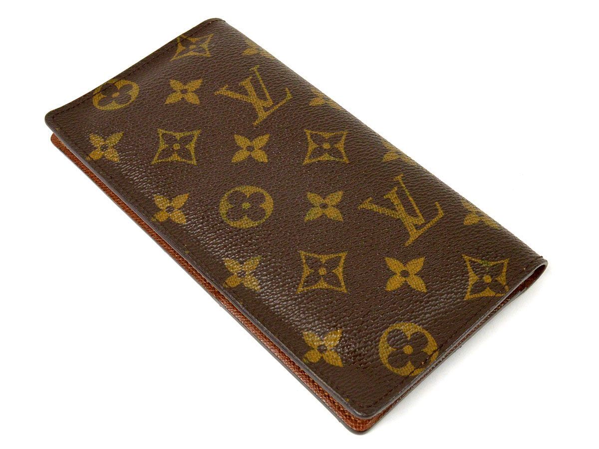 176081☆ LOUIS VUITTON ルイ ヴィトン モノグラム ポルトバルールカルトクレディ 二つ折り長財布 M61823 ブラウン メンズ レディース/ C_画像3