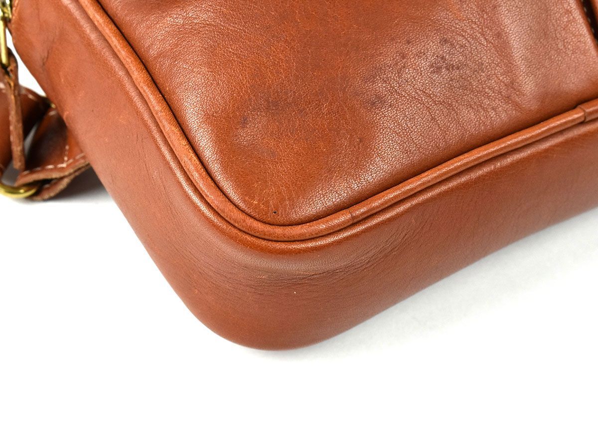 175792◆ COACH ...  старый ... ... рок   талия  сумка   талия  мешочек    корпус   сумка   кожа   коричневый   мужской   женский / B