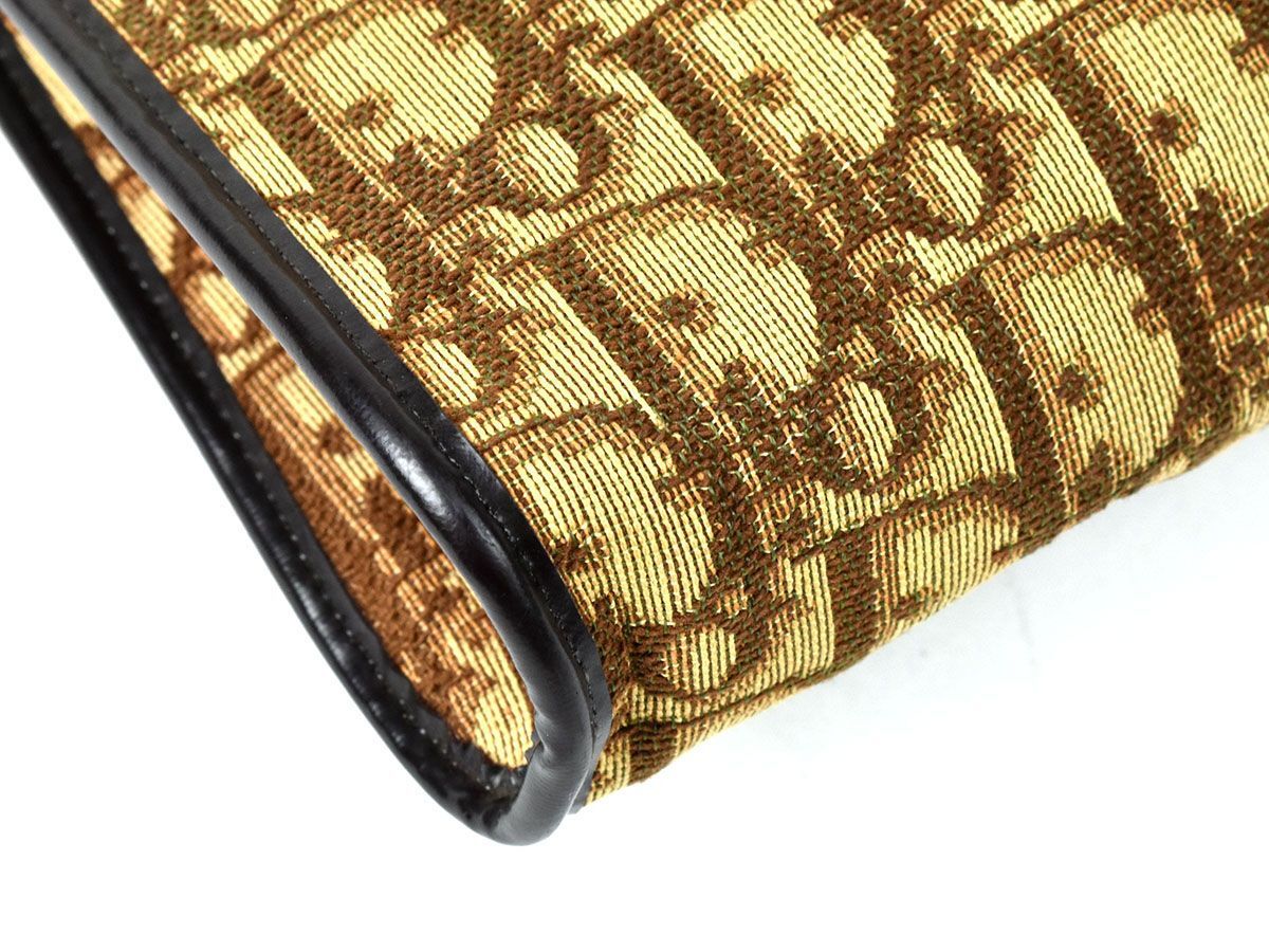 175444□ Christian Dior ディオール トロッター柄 ショルダーバッグ 鞄 キャンバス レザー 革 ベージュ ブラウン レディース/ B_画像6