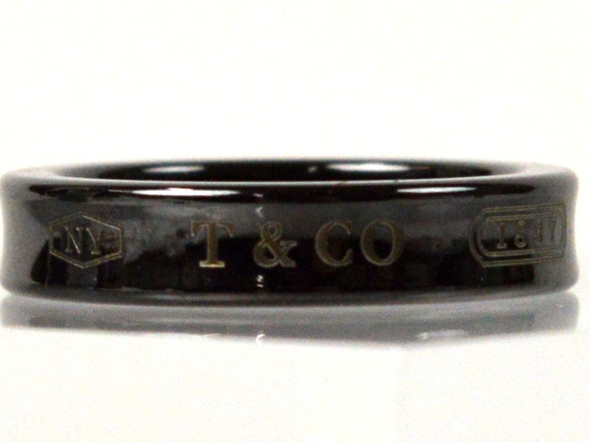 174869◆美品 Tiffany&co ティファニー 1837 ミッドナイト ナロー リング 指輪 アクセサリー 7号 チタン ブラック レディース/ Eの画像2