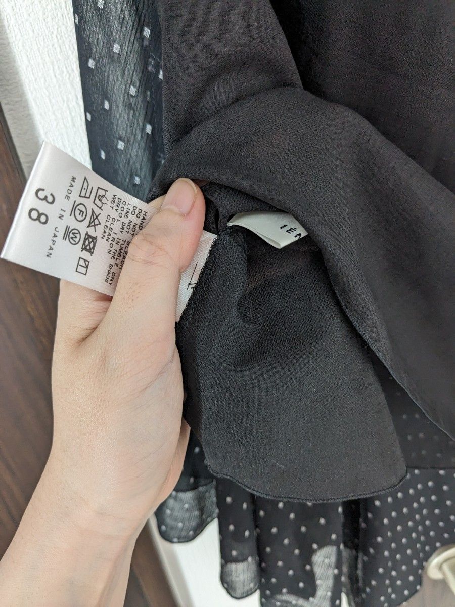 【完売品】IENA　楊柳デザインスカート　プリーツ　ドット　スカート　М　38