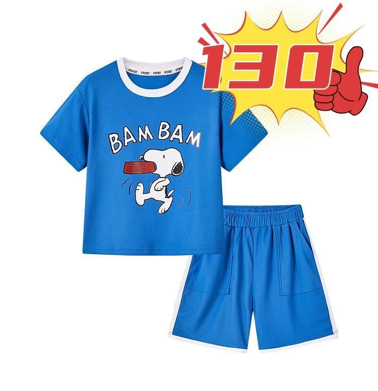 ★新入荷★スヌーピー 子供服 パジャマ 短パン 上下セット半袖 スポーツウェア 130 blue