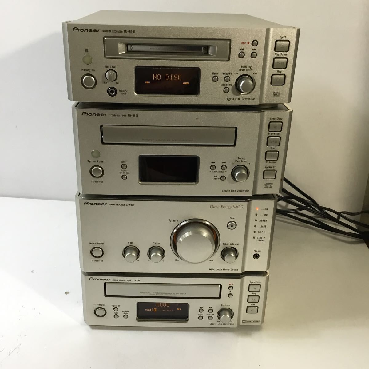 Pioneerオーディオ機器6点セット スピーカー S-N901-LR アンプ パイオニア 通電確認済み 動作未確認 A-N901 ジャンク現状品TS5Zの画像6