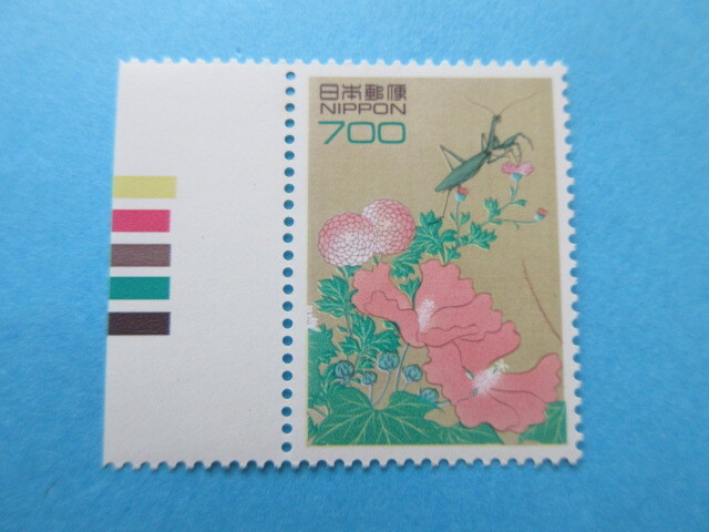 700円(花鳥図) カラー左 未使用 NH美品_画像1