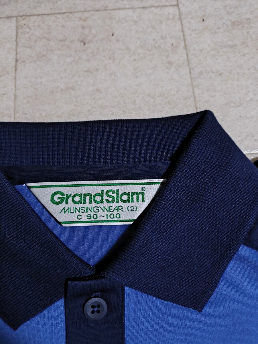 サイズ：900〜100 (日本M〜L)　タグ付き未使用品　日本製　Munsingwear Grand-Slam（マンシングウェア グランドスラム）　半袖ポロシャツ_画像2