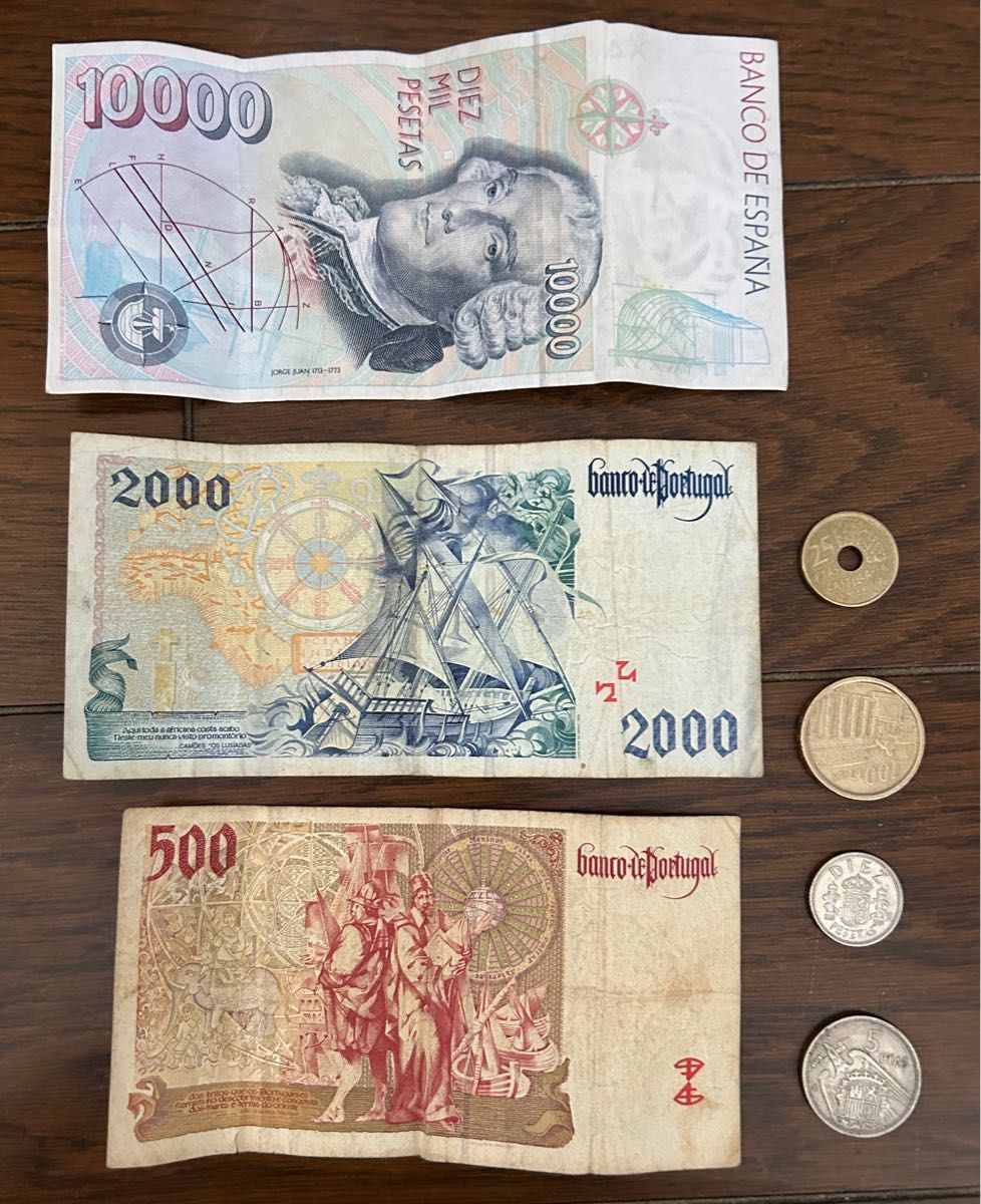 追加あり　スペイン　ポルトガル　旧紙幣　コイン