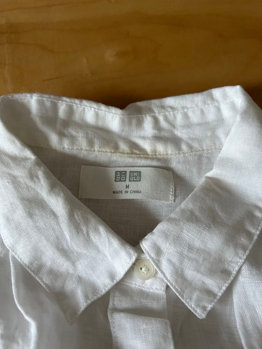 【2色セット】UNIQLO リネンノースリーブシャツ　サイズM