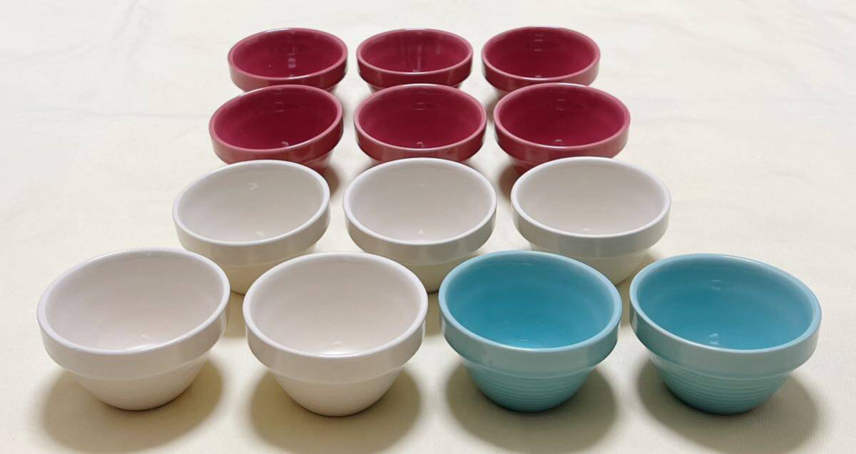 陶磁器　スタッキング　白5個＆ピンク6個＆水色2個　小鉢　ミニボウル計13個