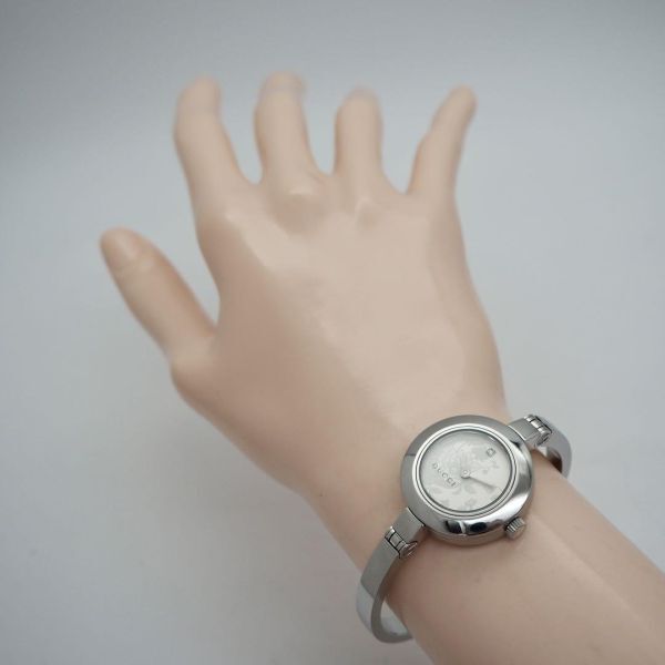 620【美品】GUCCI グッチ時計　レディース腕時計　バングル　花　フローラ_画像5