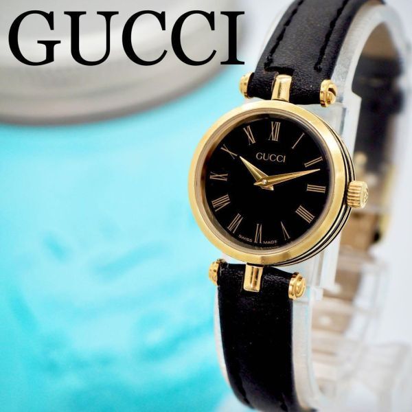 678【美品】GUCCI グッチ時計　レディース腕時計　箱付き　新品ベルト　希少_画像1