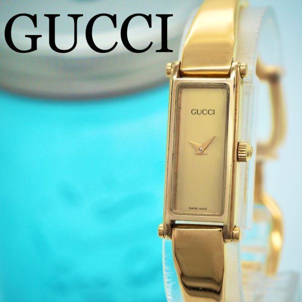 68 GUCCI グッチ時計　レディース腕時計　バングル　ゴールド　ブレスレット_画像1