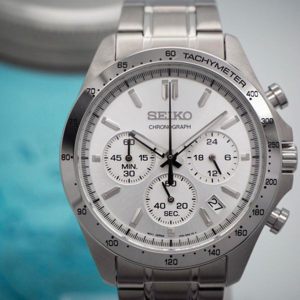 720　SEIKO セイコー時計　クロノグラフ　メンズ腕時計　箱付き　スモセコ_画像3