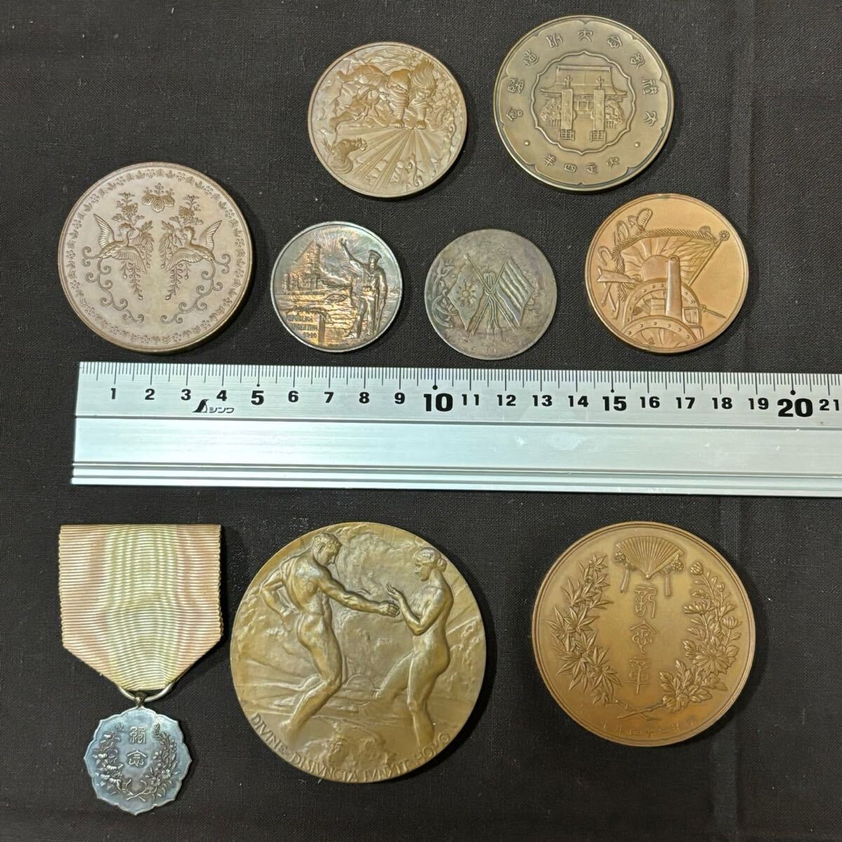 38 rare * memory medal order 10 pieces set copper medal Meiji era commemorative coin gold . prohibitation memory ... male . Inoue ...[ postage exhibitior charge *1 jpy start ]