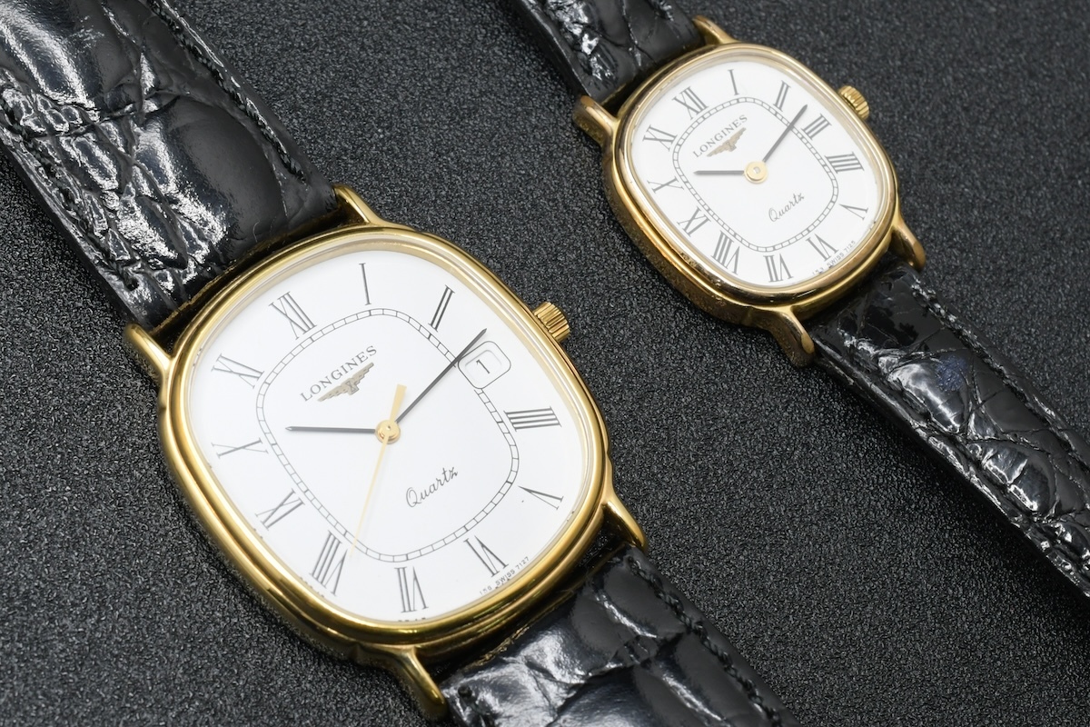 LONGINES Quartz Les Grandes Classiques 7127/7125 ロンジン ペアウォッチ ローマ 白文字盤 2本セット クォーツ ■24519_画像10