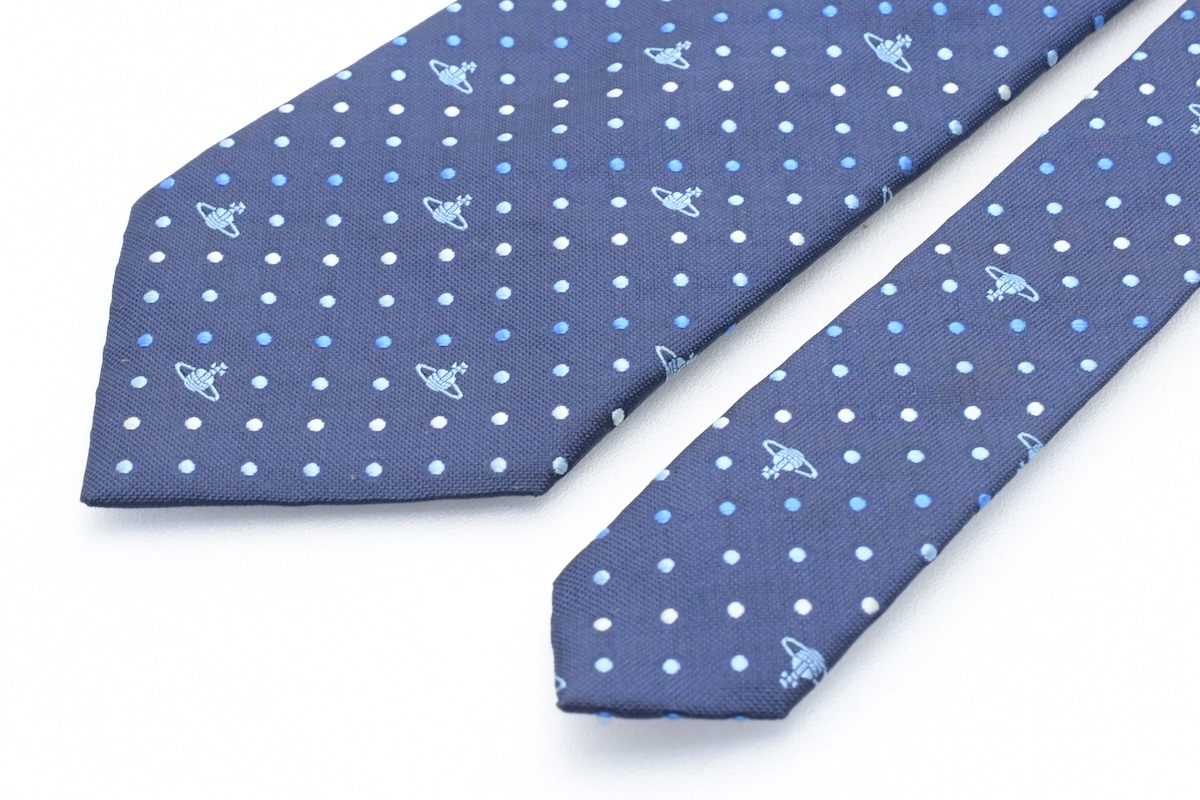Vivienne Westwood галстук Vivienne Westwood o-b точка темно-синий голубой шелк #24462