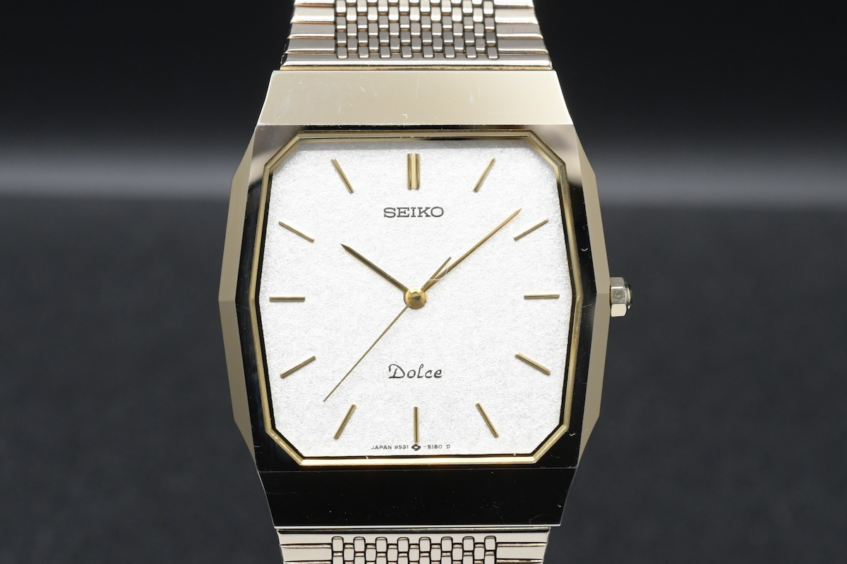 SEIKO Dolce Ref:9531-5150 セイコー ドルチェ スクエア 白文字盤 クォーツ メンズ 腕時計_画像1