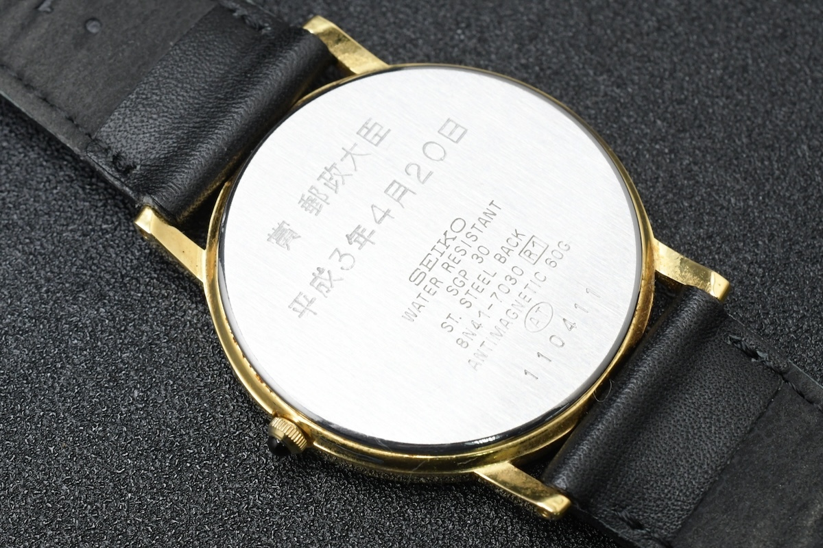 SEIKO Dolce Ref:8N41-7030 セイコー ドルチェ 白文字盤 ローマ クォーツ メンズ 腕時計 裏蓋刻印あり_画像6