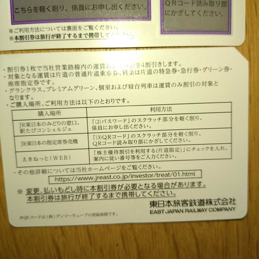 番号通知可 JR東日本 株主優待割引券（1枚片道4割引）２枚セット（有効期限2023年7月1日~2024年6月30日)_画像4