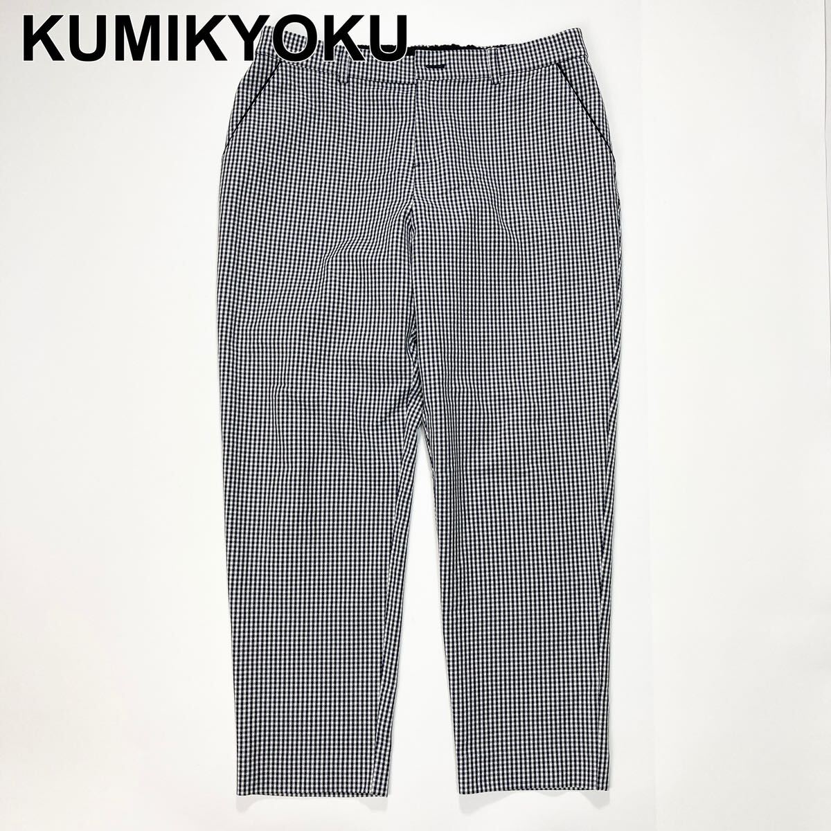 KUMIKYOKU クミキョク 組曲 大きいサイズ 7 ガウチョパンツ スラックス チェック レディース B52413-59_画像1