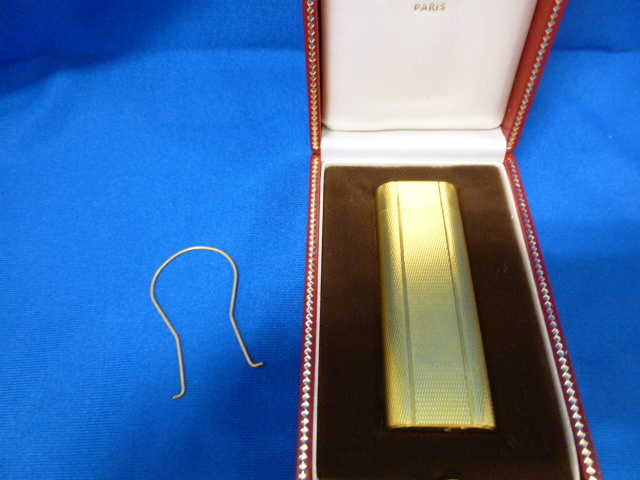 （T17954）Cartier・カルティエ・ガスライター・ゴールドカラー・オーバル・楕円形_画像1