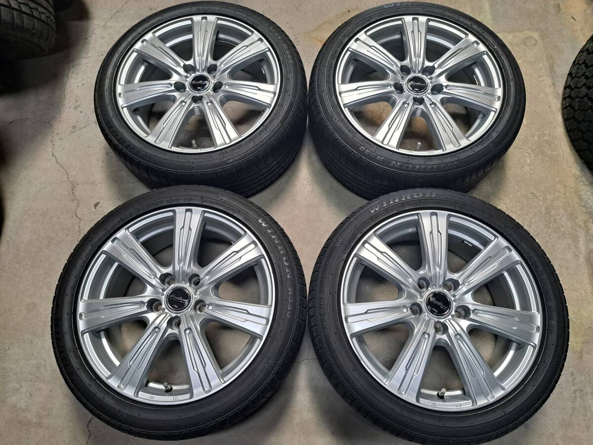 【良品/2017年製】EuroSpeed 17×7J +48　5H114.3 ハブ径73mm WINRUN R330　205/50ZR17 エスクァイア ノア VOXY セレナ ランディ アクセラ_画像1