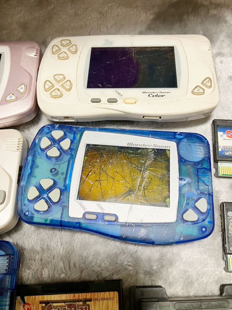 ジャンク本体5個まとめ売り【ワンダースワン・ワンダースワンカラー 】BANDAI バンダイ WonderSwan ソフト付 動作未確認 部品取りにどうぞ_画像3