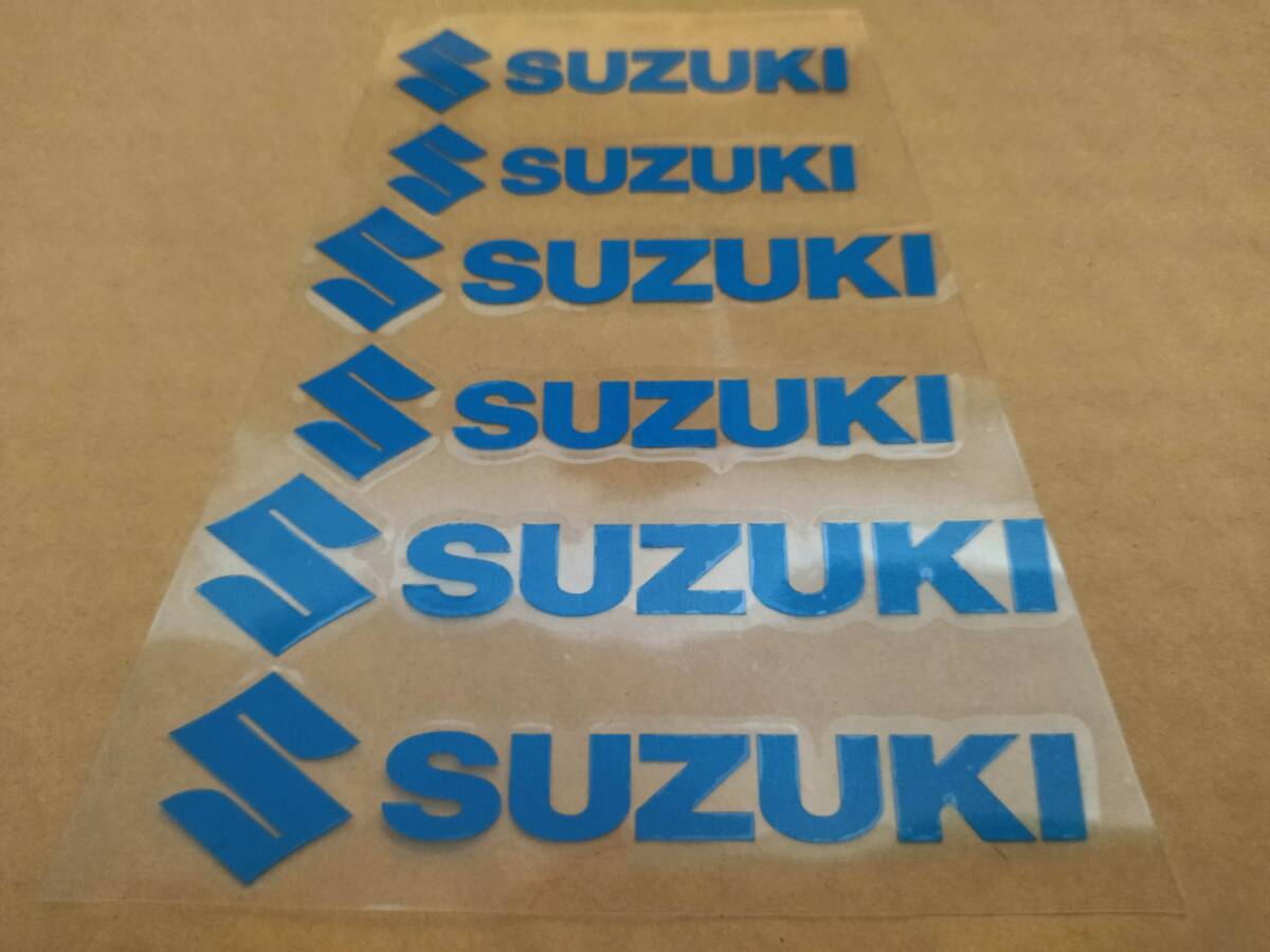 【送料無料】 SUZUKI(スズキ) 耐熱ステッカー ブルー 大中小６枚セット ③_画像1