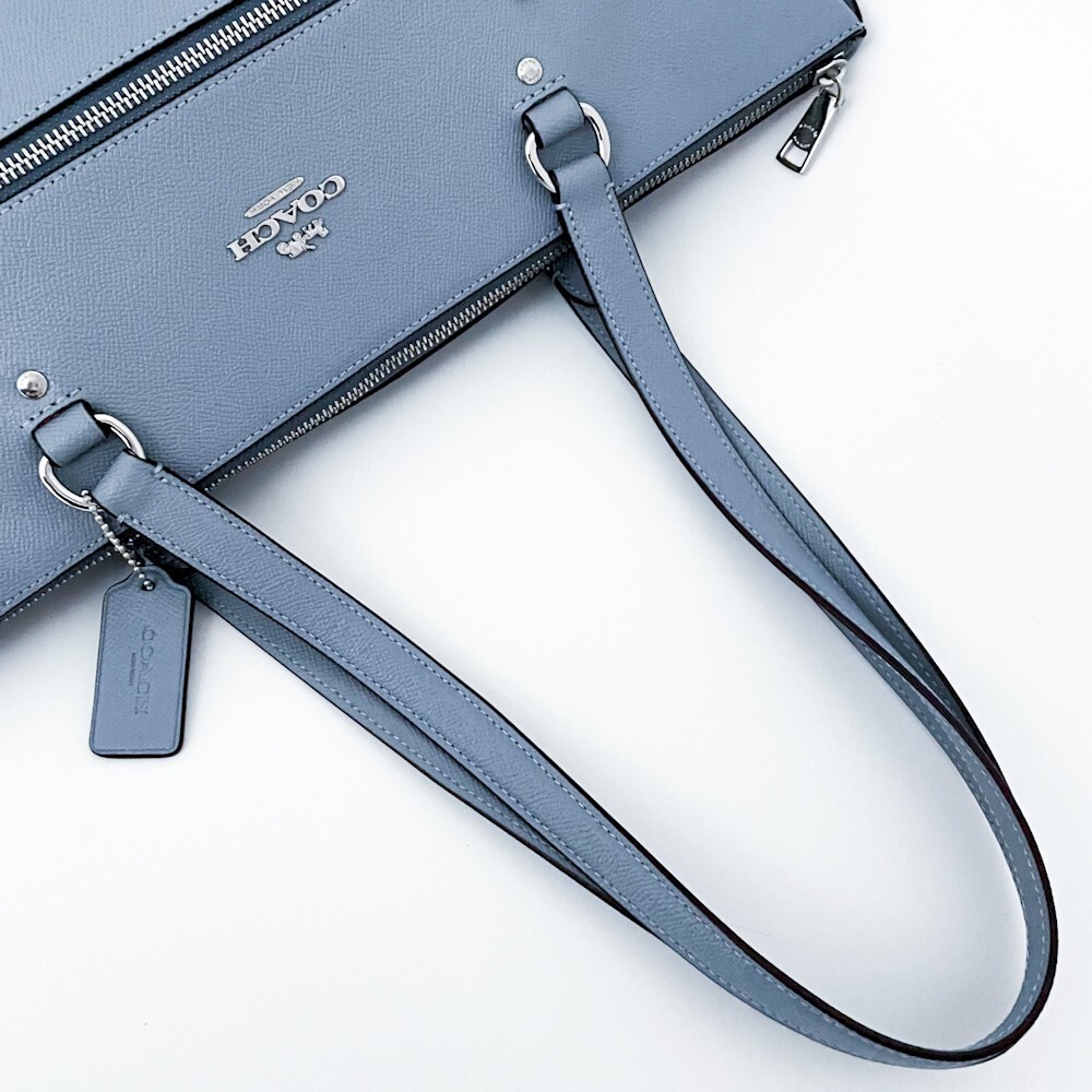 1 иен # не использовался класс #COACH Coach Logo очарование большая сумка бизнес портфель большая вместимость A4 женский мужской кожа редкий цвет синий blue 