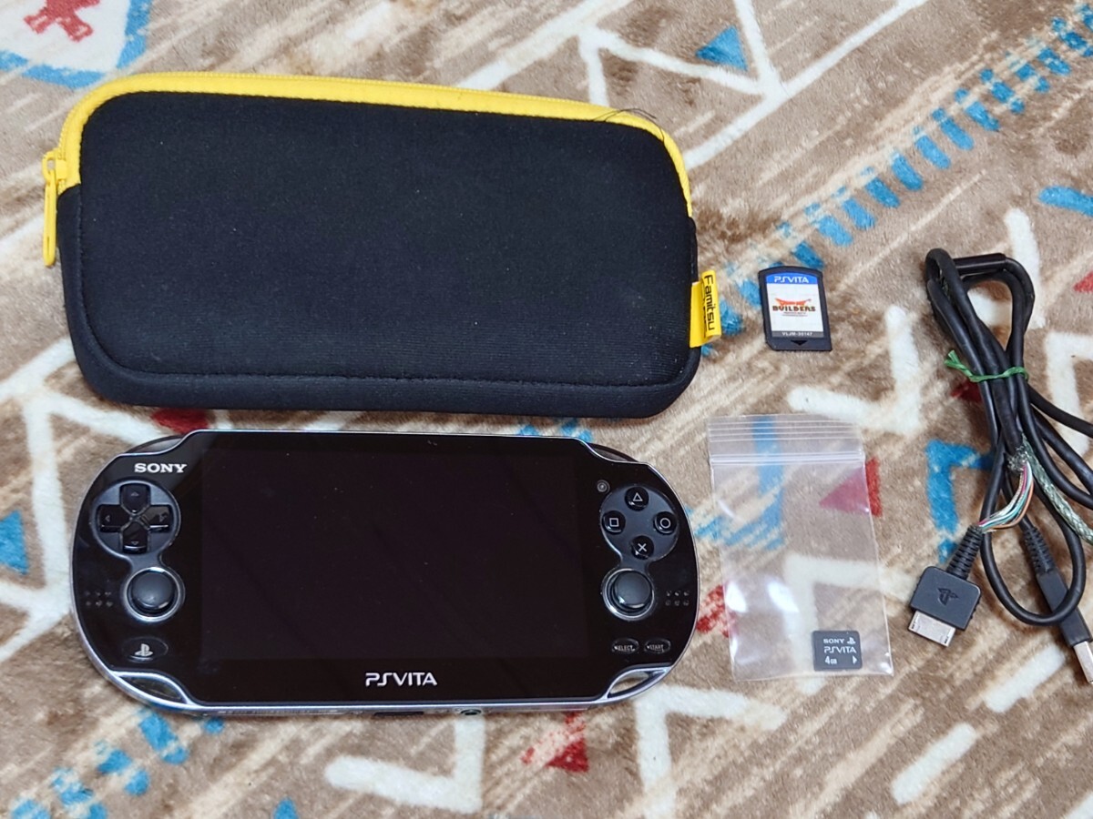 PS Vita PCH-1000 本体 メモリーカード 本体ケース USB充電器 ドラゴンクエストビルダーズ の画像1