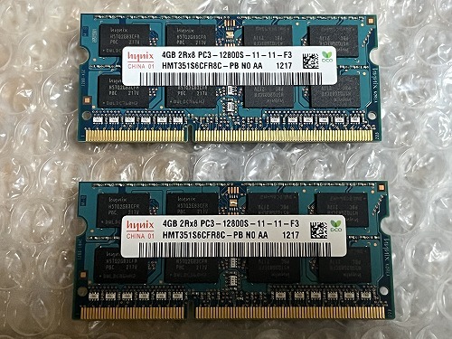 SK hynix PC3-12800S DDR-3 204pin 4GB×2枚(計8GB)_画像1