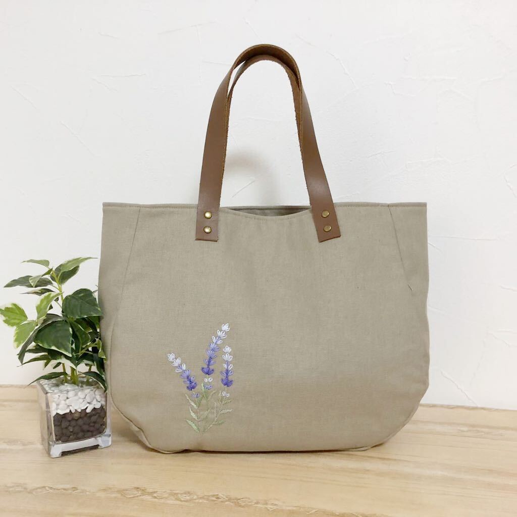  hand made * hand embroidery .... flower embroidery soft round tote bag 