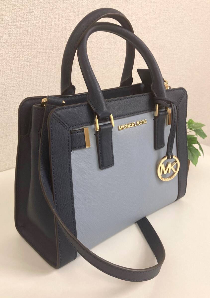 ★Michael Kors★ マイケルコース バッグ ショルダーバッグ レザー ブルー_画像4