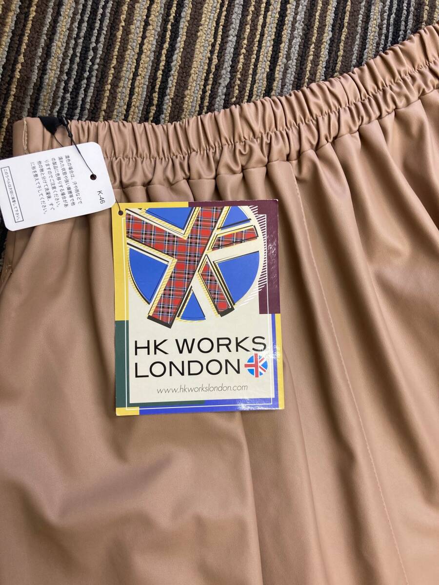 ★ HKWORKS LONDON★ フェイクレザー ロングスカート レザースカート キャメル 新品_画像8