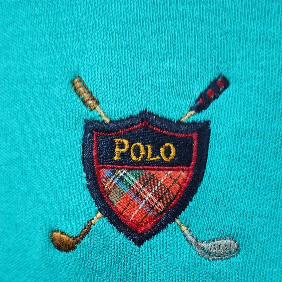 ポロラルフローレン半袖ポロシャツM　アメリカ製実寸LL-　クリーニング済　GOLFゴルフ　Polo by Ralph Lauren