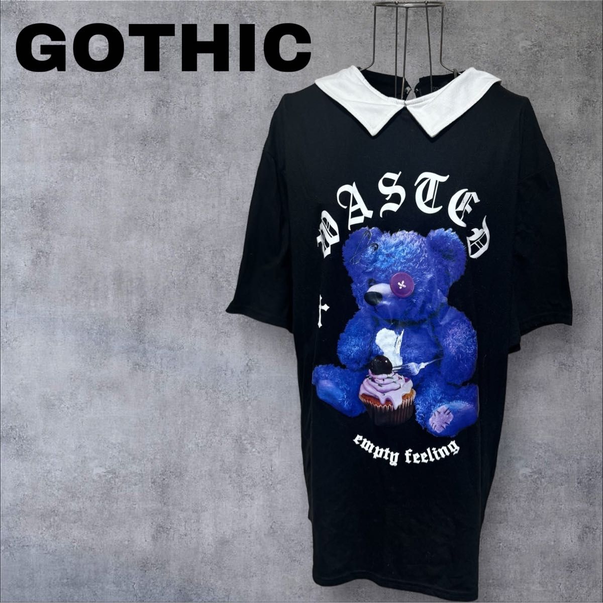 GOTHIC 襟付きTシャツ ワンピース クマ 地雷系 ゴスロリ