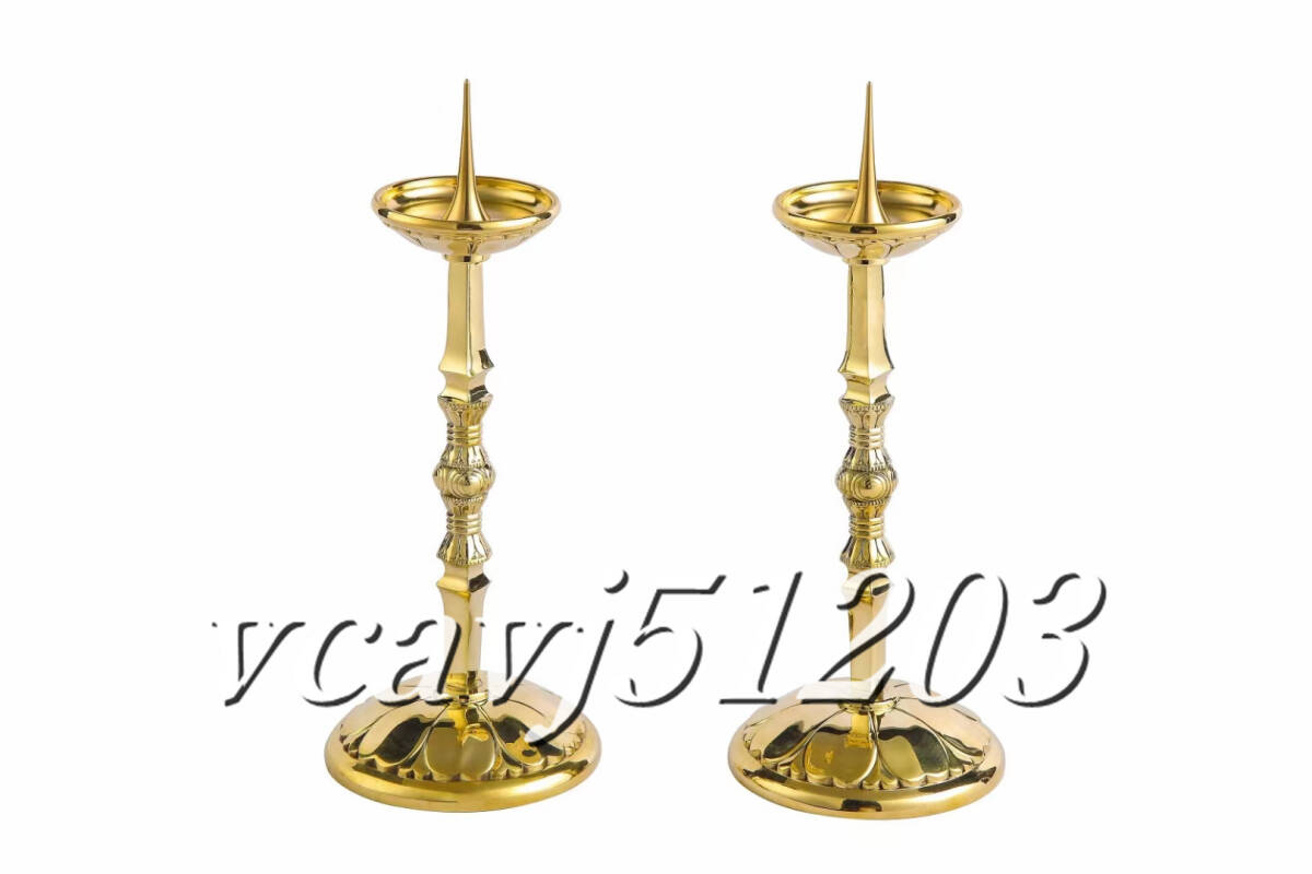 密教法具 寺院用仏具」極上品 大々型 両用 燭台 一対 仏具 真鍮 密教法具 寺院用仏具」極上品 大々型 両用 燭台 一対 仏具 真鍮