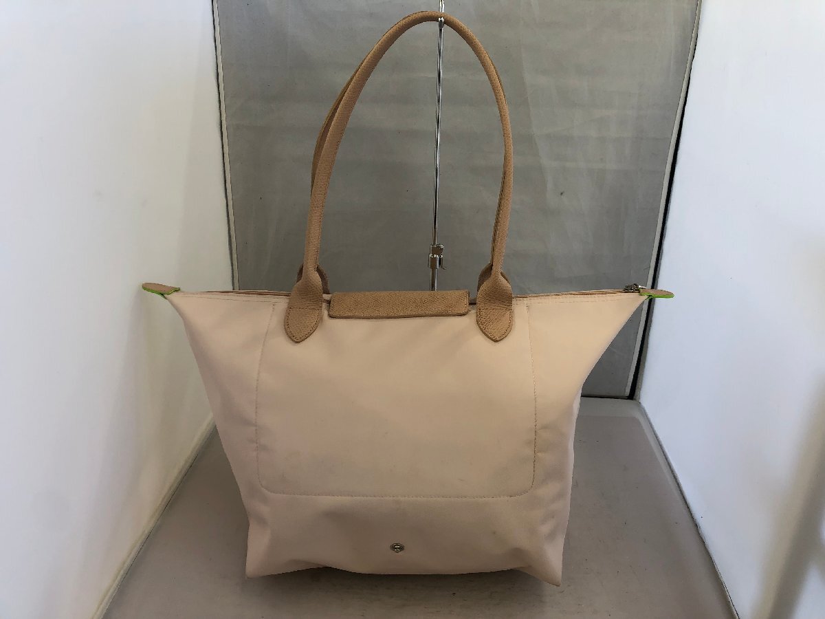 【LONGCHAMP】ロンシャン　折り畳みトートバッグ　ベージュピンク　ナイロン　SY02-F90_画像2