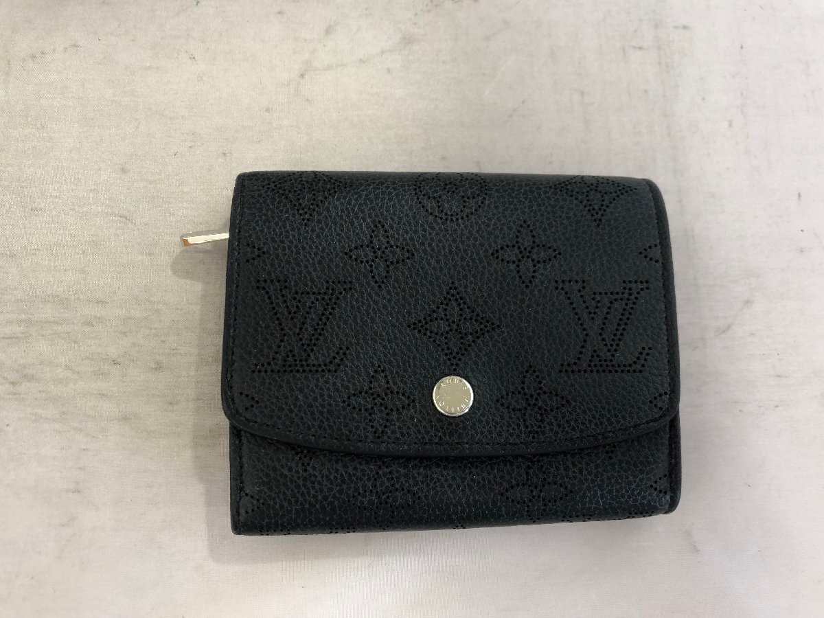 【Louis Vuitton】　ルイ・ヴィトン　モノグラム　ポルトフォイユイリス　コンパクト　二つ折り財布　ブラック　レザー　SY02-F6G_画像1